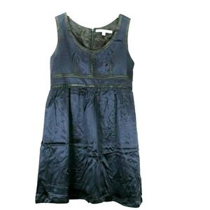 Proenza Schouler for Target Silk Dress Blue Black Trim Sleeveless Empire Waist 7